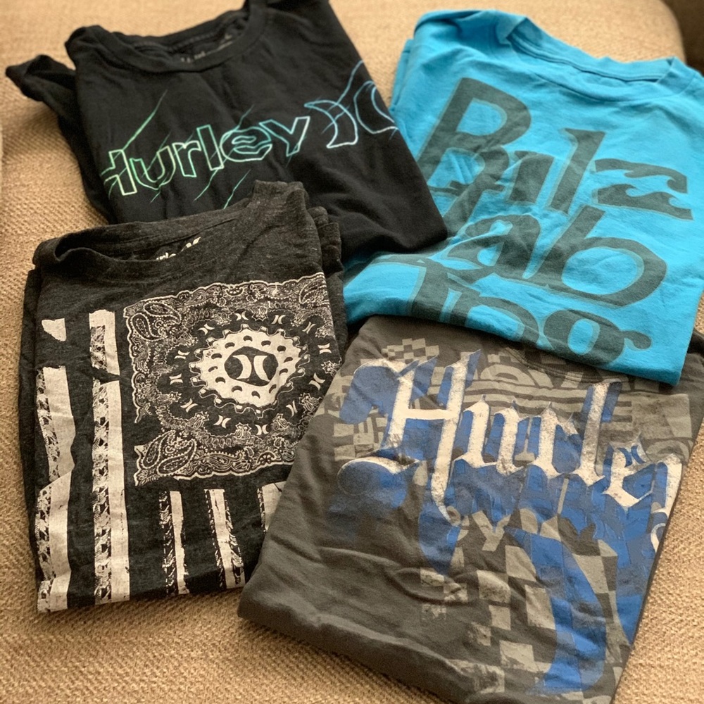4 pc men’s t shirt lot Hurley size large